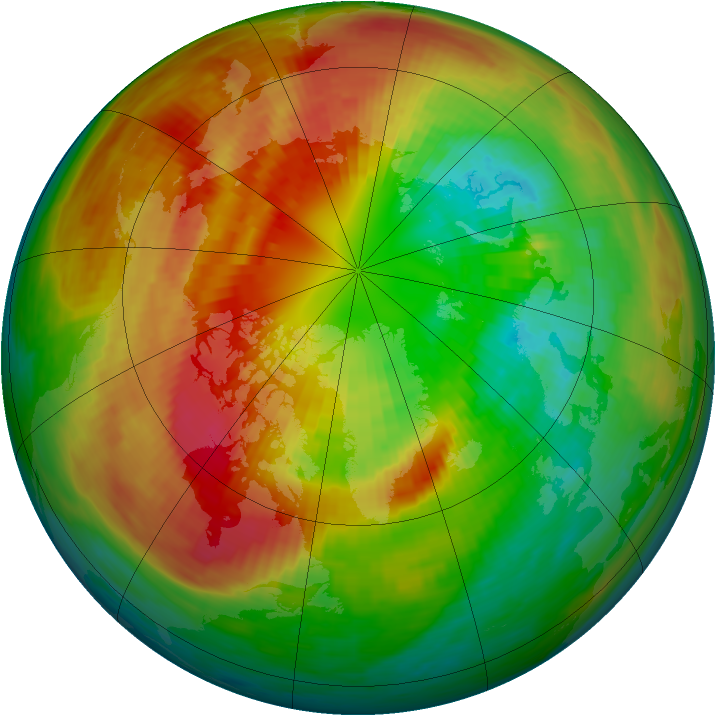 Arctic ozone map for 08 March 1994